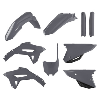 POLISPORT KOMPLET PLASTIKÓW (FULL KIT) HONDA CRF 250R '22-'24; CRF 450R '21-'24 W ZESTAWIE TABLICA PRZEDNIA (8670700004) I OSŁONY AMORTYZARORÓW (8351900005) KOLOR SZARY (NARDO GRAY)