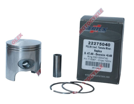 VERTEX TŁOK POLINI, MINARELLI, YAMAHA 46,95MM SWORZEŃ 10MM (PIERŚCIENIE 53009804700 X 2 SZT.)