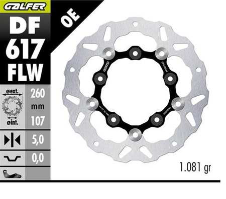 GALFER TARCZA HAMULCOWA TYŁ KTM 890SMT '23-'25 (WAVE FLOATING) (260X107X5MM)