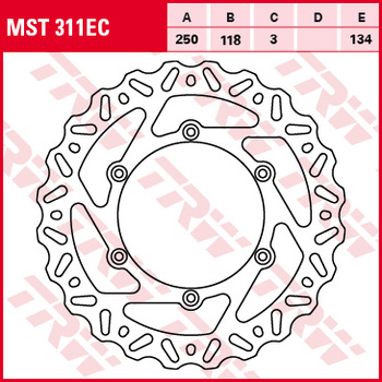 TRW ZF TARCZA HAMULCOWA PRZÓD SUZUKI RM 125 / 250 89-12, DR 250 95-07, DRZ 400 00-05, YAMAHA YZ / WRF 01-07, WR / YZ 426 / 450 01-15
