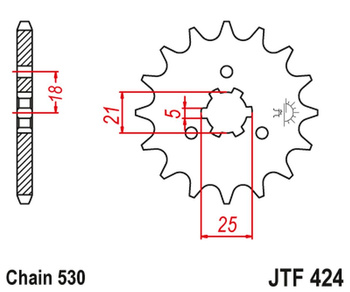 JT ZĘBATKA PRZEDNIA 424 17 SUZUKI GT 380/550/750 (42417JT) (ŁAŃC. 530) NA ZAMÓWIENIE