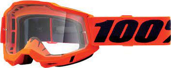 100 PROCENT GOGLE MODEL ACCURI 2 ORANGE - CLEAR LENS - KOLOR POMARAŃCZOWY/CZARNY SZYBKA PRZEŹROCZYSTA STARY KOD: 50221-101-05