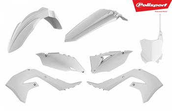 POLISPORT WYPRZEDAŻ KOMPLET PLASTIKÓW KAWASAKI KX 250F '21-'24; KX 450F '19-'23 W ZESTAWIE TABLICA PRZEDNIA (8665900002) KOLOR BIAŁY