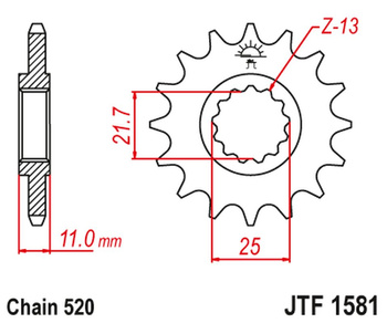 JT ZĘBATKA PRZEDNIA 566M 17 YAMAHA YZF R6 '99-20',FZ6 '04-09' (566M17JT) (ŁAŃC. 520) KONWERSJA