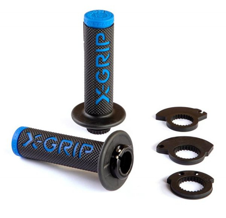 X-GRIP MANETKI (GRIPY) BRAAAAP GRIPS LOCK-ON-GRIP (Z ADAPTERAMI ROLGAZU) BLUE KOLOR NIEBIESKI