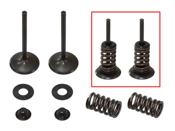PSYCHIC 2024/03 ZAWORY SSĄCE (KOMPLET ZAWORÓW ZE SPRĘŻYNAMI I PODKŁADKAMI) KAWASAKI KXF 450 '06-'08 (KXF450) KFX 450 R '08-'13 STALOWY (35,95X5,45X83,3MM)