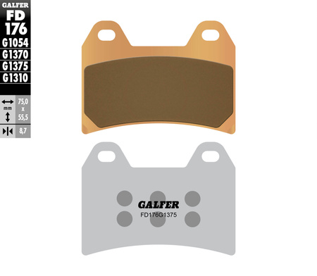 GALFER KLOCKI HAMULCOWE KH244 SPIEK METALICZNY (ZŁOTE) SPORT