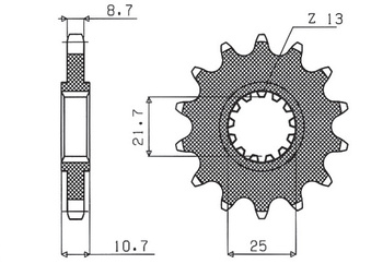 SUNSTAR ZĘBATKA PRZEDNIA 580 15 YAMAHA FZ6 '04-'09, R6, FZ750 (JTF580.15) (ŁAŃC. 530) (58015JT)