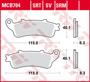 TRW ZF KLOCKI HAMULCOWE KH281 SINTER HONDA NSS 250 JAZZ '01-'04, FJS 400 SILVERWING '06-'08, FJS 600 SILVERWING '01-'10 PRZÓD