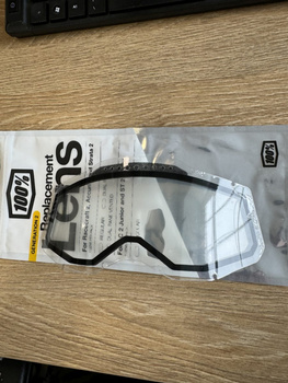 100 PROCENT RC2/AC2/ST2 REPLACEMENT LENS - VENTED DUAL PANE CLEAR, SZYBA/SZYBKA/SZYBKA BEZ PINÓW NA ZRYWKI DO GOGLI RACECRAFT 2/ACCURI 2/STRATA2 PODWÓJNA WENTYLOWANA KOLOR PRZEŹROCZYSTY ( BEZ PINÓW NA ZRYWKI)