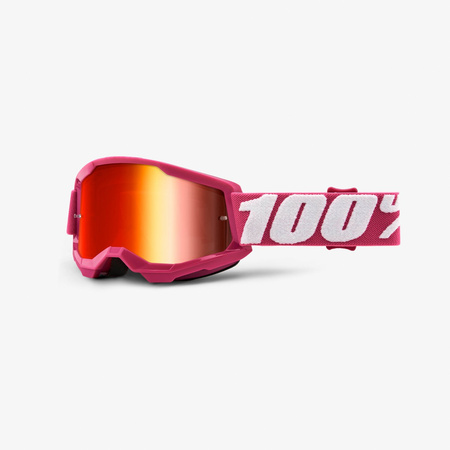 100 PROCENT GOGLE MODEL STRATA 2 YOUTH JUNIOR FLETCHER - MIRROR RED LENS - KOLOR RÓŻOWY/BIAŁY SZYBKA CZERWONE LUSTRO STARY KOD: 50521-251-06