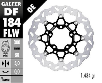 GALFER TARCZA HAMULCOWA PRZÓD KAWASAKI EN 650 VULCAN '15-; ER-6F/N '05-; ZX-6R '06-'12; VERSYS 650 '06-; VERSYS 1000 '12-'14; Z 750 '07-; Z 1000 '07- (WAVE FLOATING) (300X80X5MM)