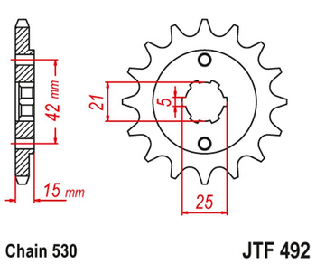 JT ZĘBATKA PRZEDNIA 7003 15 DUCATI 500/600 PANTAH SPORTS '80-84' (700315JT) (ŁAŃC. 530) NA ZAMÓWIENIE