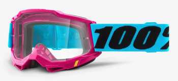 100 PROCENT GOGLE MODEL ACCURI 2 LEFLEUR - CLEAR LENS - KOLOR RÓŻOWY/NIEBIESKI/CZARNY SZYBKA PRZEŹROCZYSTA
