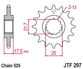 JT ZĘBATKA PRZEDNIA 2041 16 HONDA CB 500 '94-'03, CBF 500 '04-'08 (204116JT) (ŁAŃC. 525) (+1)