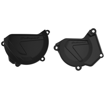 POLISPORT ZESTAW OSŁONA POKRYWY (DEKLA) ALTERNATORA ORAZ OSŁONA POKRYWY SPRZĘGŁA YAMAHA YZ 250 '05-'23 (8464500001+8463700001) KOLOR CZARNY