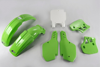 UFO KOMPLET PLASTIKÓW KAWASAKI KX 250 '89, KX 500 '89-'92 KOLOR OEM (ZIELONY/BIAŁY) (KA189E999)