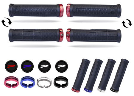 PROGRIP MANETKI PG995 ATV / JET SKI / MTB (22+22MM, DŁ. 120MM) KOLOR CZARNY Z NIEBIESKĄ BLOKADĄ LOCK-ON (995-356)