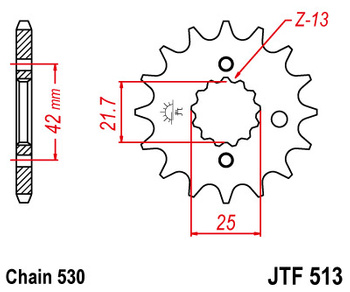JT ZĘBATKA PRZEDNIA 566 13 (ŁAŃC. 530) - PATRZ 51313JT (JTF513.13)