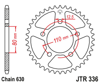 JT ZĘBATKA TYLNA 336 34 HONDA CBX 1000 '78-79' (SC03) (33634JT) (ŁAŃC.630) NA ZAMÓWIENIE
