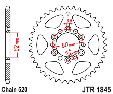 JT ZĘBATKA TYLNA 4324 37 YAMAHA TDR 125 '93-'99 (432437JT) (ŁAŃC. 428) NA ZAMÓWIENIE
