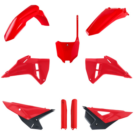POLISPORT KOMPLET PLASTIKÓW (FULL KIT) HONDA CRF 250R '25; CRF 250RX '25; CRF 450R '25; CRF 450RX '25 W ZESTAWIE TABLICA PRZEDNIA (8670700001) I OSŁONY AMORTYZARORÓW (8351900003) KOLOR CZERWONY OEM