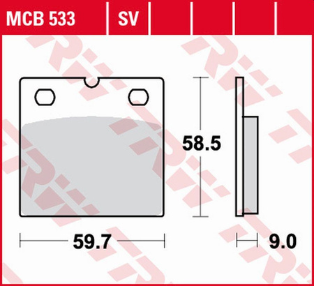 TRW ZF KLOCKI HAMULCOWE KH77 ORGANIC BMW R 80 GS/PD '87-'98, R100 GS/PD '86-'96 PRZÓD