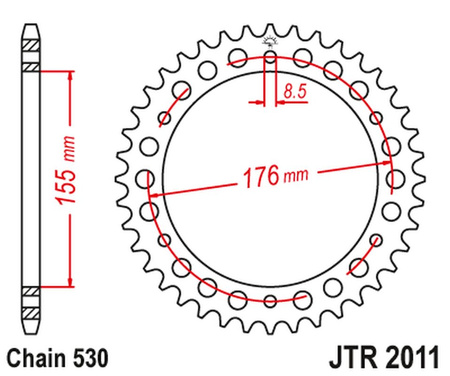 JT ZĘBATKA TYLNA 4392 46 TRIUMPH TIGER SPORT 1050 14-19 (+1) (439246JT) (ŁAŃC. 530)