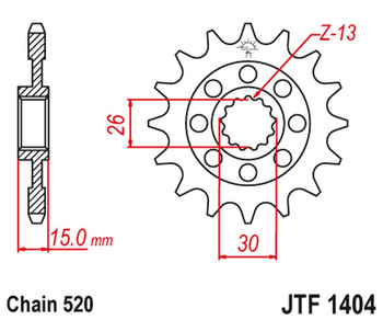 JT ZĘBATKA PRZEDNIA 2199 17 BMW S1000 RR, '09-22', 1000 HP4 '13-15' (219917JT) (ŁAŃC. 520)