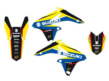 BLACKBIRD KOMPLET NAKLEJEK (OKLEIN) SUZUKI RMZ 250 '10-'18 DREAM 4 KOLOR NIEBIESKI ŻÓŁTY CZARNY
