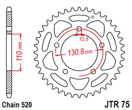 JT ZĘBATKA TYLNA 4586 44 BMW S 1000 RR '09-20' (458644JT) (ŁAŃC.520) KONWERSJA