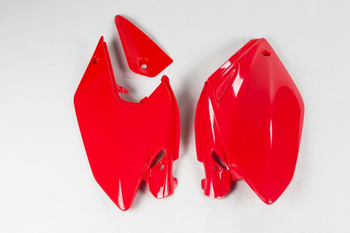 UFO BOCZKI TYLNE HONDA CRF 250X '04-17, KOLOR CZERWONY