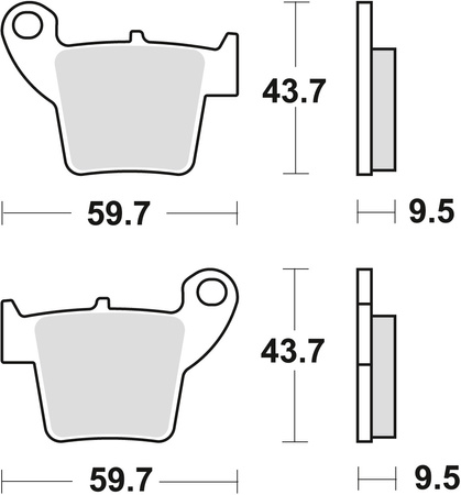 TRW ZF KLOCKI HAMULCOWE KH346 SINTER OFFROAD (WYCZYNOWE) HONDA CRF 250 04-, CRF 450 02-, TYŁ