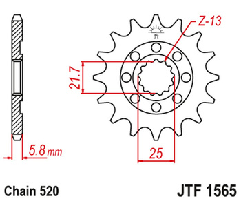 JT ZĘBATKA PRZEDNIA 2141 12 KAWASAKI KXF 450 '06-20' KLX 450 '08-20' (214112JT) (ŁAŃC. 520)