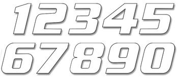 BLACKBIRD NUMERY STARTOWE 25CM X 20CM UKOŚNE, KOLOR BIAŁY NR8 (3SZT.)