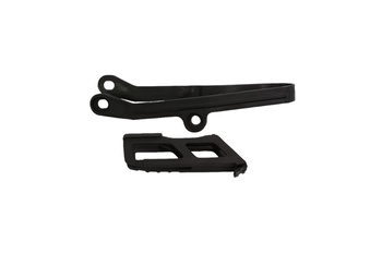 UFO KOMPLET ŚLIZG + PROWADNICA ŁAŃCUCHA KAWASAKI KXF 450 '24, KOLOR CZARNY (KA04767001,KA04766001)