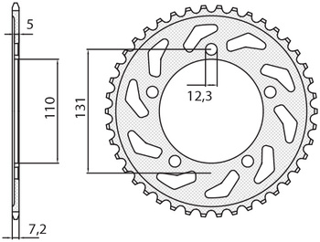 SUNSTAR ZĘBATKA TYLNA 4585 45 BMW S 1000 RR '12-'15 (JTR7.45) (ŁAŃC. 525) (458545JT)