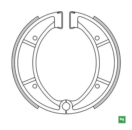 NEWFREN SZCZĘKI HAMULCOWE PRZÓD/TYŁ HUSQVARNA CR 125 '83-'90, CR 240 '81-'87, CR 250 '81-'95, WR 125 '82-'90, WRE 125 '82-'88, XC 430 '81-'87, TYŁ WR 250 '87-'89, TC 510 '88-'92, WR 240 '85-'90, WR 250 '87-'89 (160X30MM)