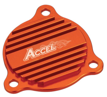 ACCEL POKRYWA POMPY OLEJU KTM EXC 350/400/450/500/530 '08-'12, SXF350 '11-'12 KOLOR POMARAŃCZOWY - PROMOCJA