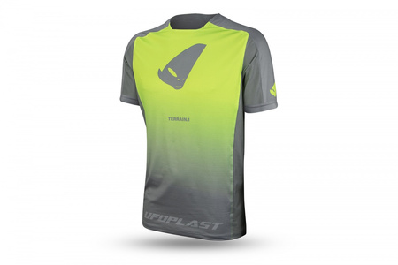 UFO KOSZULKA ROWEROWA MTB / E-BIKE TERRAIN SV1 JERSEY MADE IN ITALY (KRÓTKI RĘKAW) KOLOR SZARY/ZÓŁTY FLUO ROZMIAR M - KOLEKCJA 2024