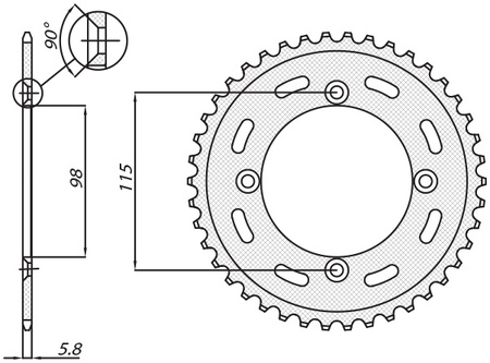 SUNSTAR ZĘBATKA TYLNA 4552 46 KTM SX 65 '12-'15 (JTR894.46) (ŁAŃC. 420) (455246JT)