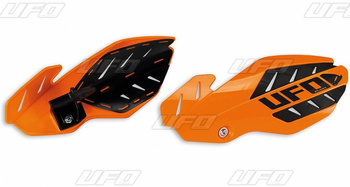 UFO OSŁONY RĄK (HANDBARY) FLAME KTM SX 125 '16, SX 250 '14-'16, EXC 250/300 '14-'16, SXF/EXCF '14-'16, KOLOR POMARAŃCZOWY/BIAŁY (Z MOCOWANIAMI)