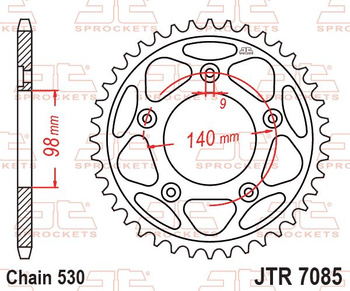 JT ZĘBATKA TYLNA 4777 48 HARLEY DAVIDSON RA 1250 PAN AMERICA / S / ST '21-'25 (JTR7085.48) (ŁAŃC. 530)