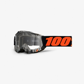 100 PROCENT GOGLE MODEL ACCURI 2 YOUTH JUNIOR GEOSPCE - CLEAR LENS - KOLOR CZARNY/BIAŁY/POMARAŃCZOWY SZYBKA PRZEŹROCZYSTA