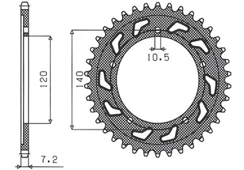 SUNSTAR ZĘBATKA TYLNA 4398 43 SUZUKI GSXR 750 '04-'05 (JTR1792.43) (ŁAŃC. 525) (439843JT)