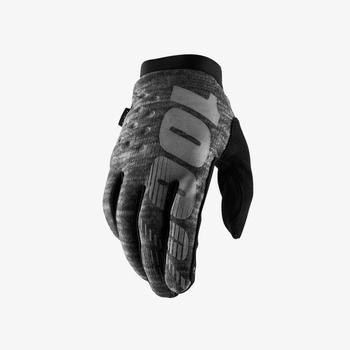100 PROCENT RĘKAWICE CROSS/ENDURO MODEL BRISKER SOFTSHELL KOLOR SZARY/CZARNY ROZMIAR XL STARY KOD 10016-007-13