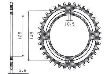SUNSTAR ZĘBATKA TYLNA 857 39 YAMAHA XT 600 '83-94, XT 600Z TENERE 84-89 (JTR857.39) (ŁAŃC. 520) (85739JT)