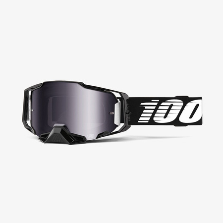 100 PROCENT GOGLE MODEL ARMEGA BLACK - MIRROR SILVER LENS - KOLOR CZARNY SZYBKA SREBRNE LUSTRO STARY KOD: 50710-001-02