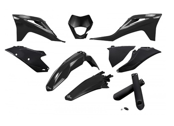 UFO KOMPLET PLASTIKÓW (FULL KIT) Z OSŁONAMI TELESKOPÓW (AMORTYZATORÓW) GAS GAS EC / EC-F 250 / 300 / 350 '21-'23 KOLOR CZARNY