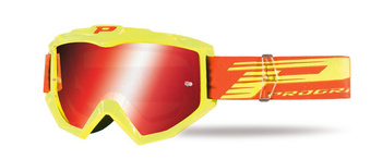 PROGRIP GOGLE PG3201-164 FL ATZAKI KOLOR ŻOŁTY FLUO (SZYBA PG3248 CZERWONA LUSTRZANA ANTISCRATCH, NO FOG, ANTI UV) (PG3201/18YLF,3201-164 FL,PZ3201GFFL) - WYCOFANE Z OFERTY - WYPRZEDAŻ